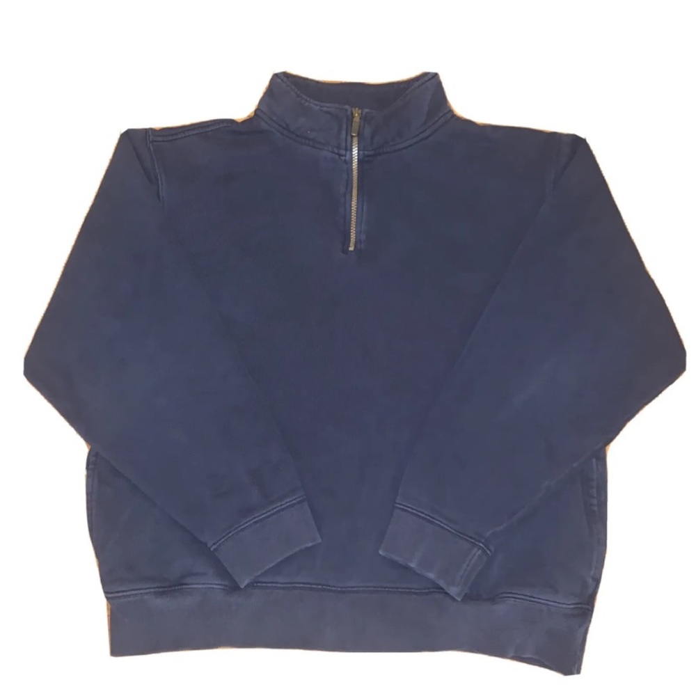 L.L. Bean Long Sleeve Quarter Zip Pullover Sweater Dark Navy Men's Size Medium